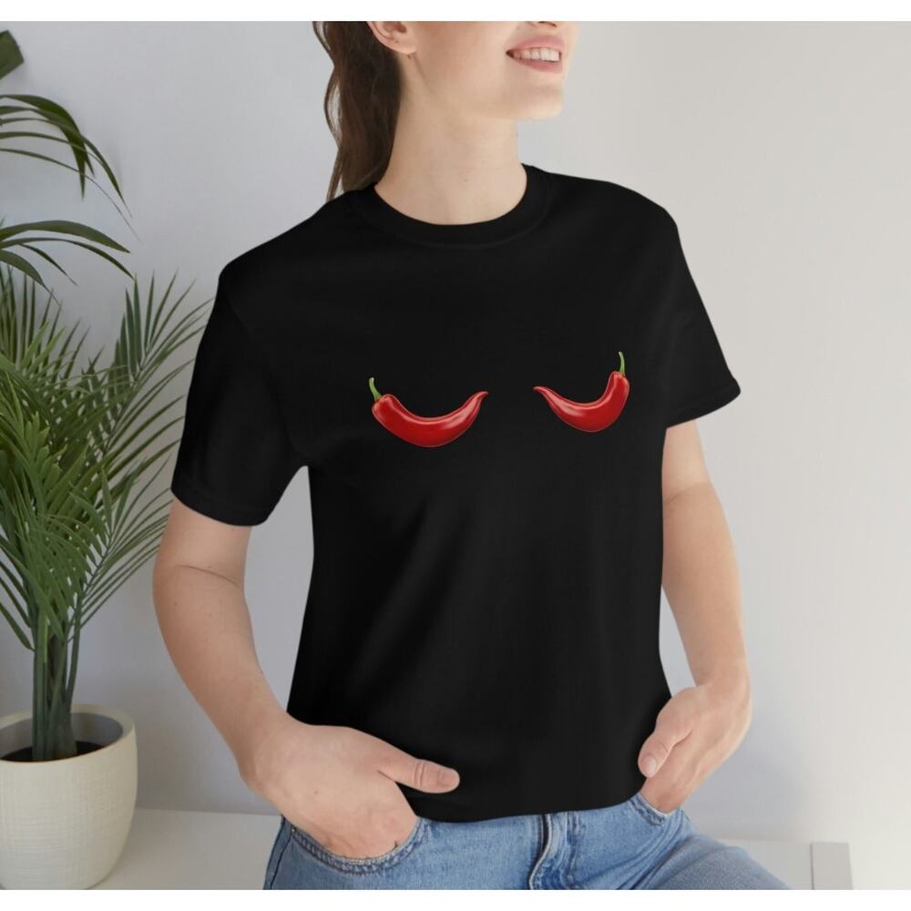 chili pepper boobs funny tshirt size M